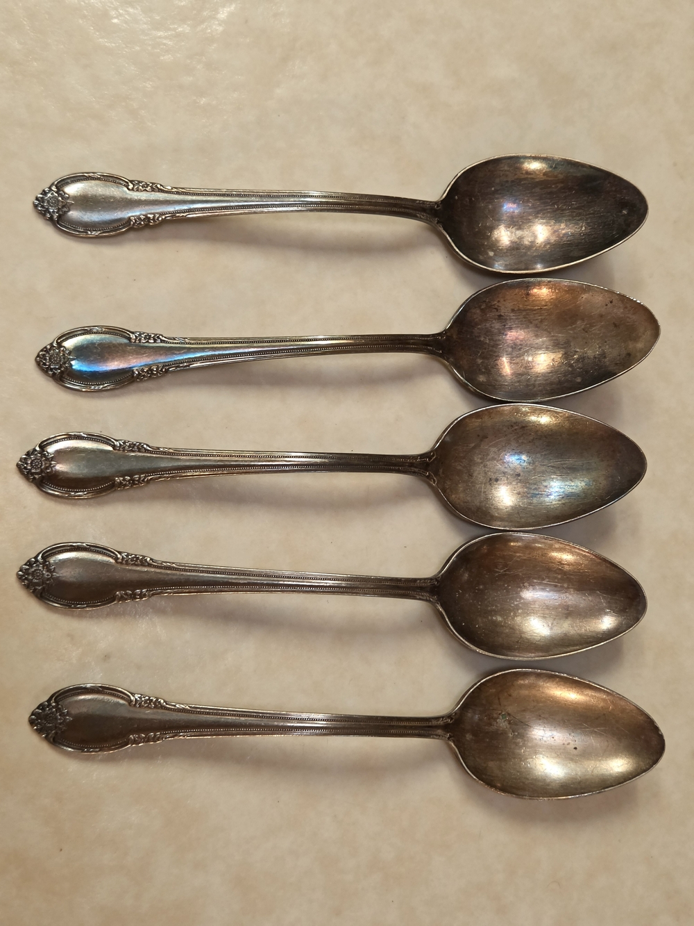 Lot of 5 1847 Rogers Bros Remembrance Serving Spoons 7.25"